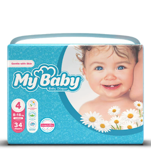 پوشک بچه مای بیبی سایز ۴ بستۀ ۳۴ عددی