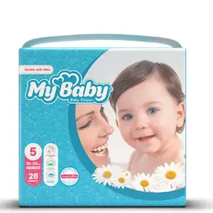 پوشک چسبی مای بیبی سایز ۵ بستۀ ۲۸ عددی
