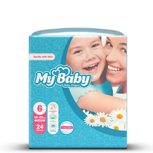پوشک مای بیبی سایز ۶ بستۀ ۲۴ عددی