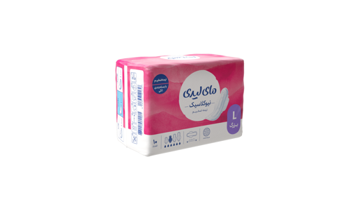 نوار بهداشتی صورتی مای لیدی مدل نیوکلاسیک نیمه ضخیم بستهٔ ۱۰ عددی