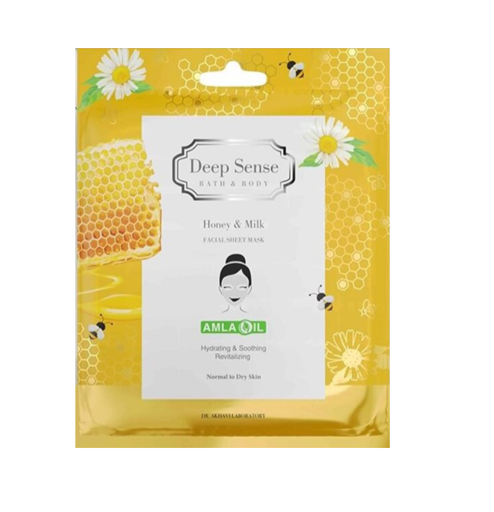 ماسک صورت نقابی شیر و عسل دیپ سنس بستۀ تکی حجم ۲۵ میلی لیتر